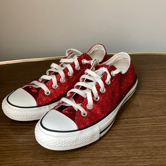 red glitter converse